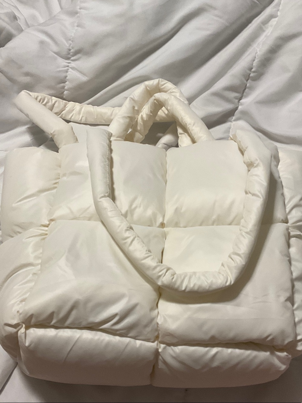 Cream Puffer Tote Bag